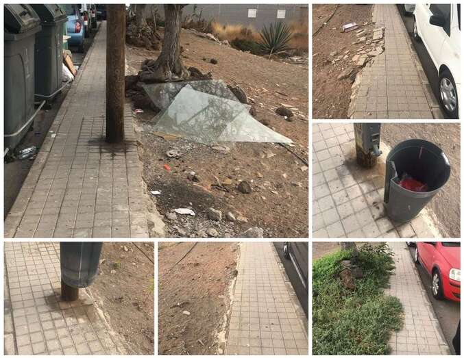 Estado de la acera de la calle de Torricelli/TA.